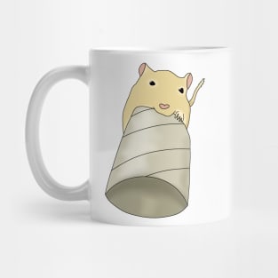 Cute golden gerbil eating toilet roll Mug